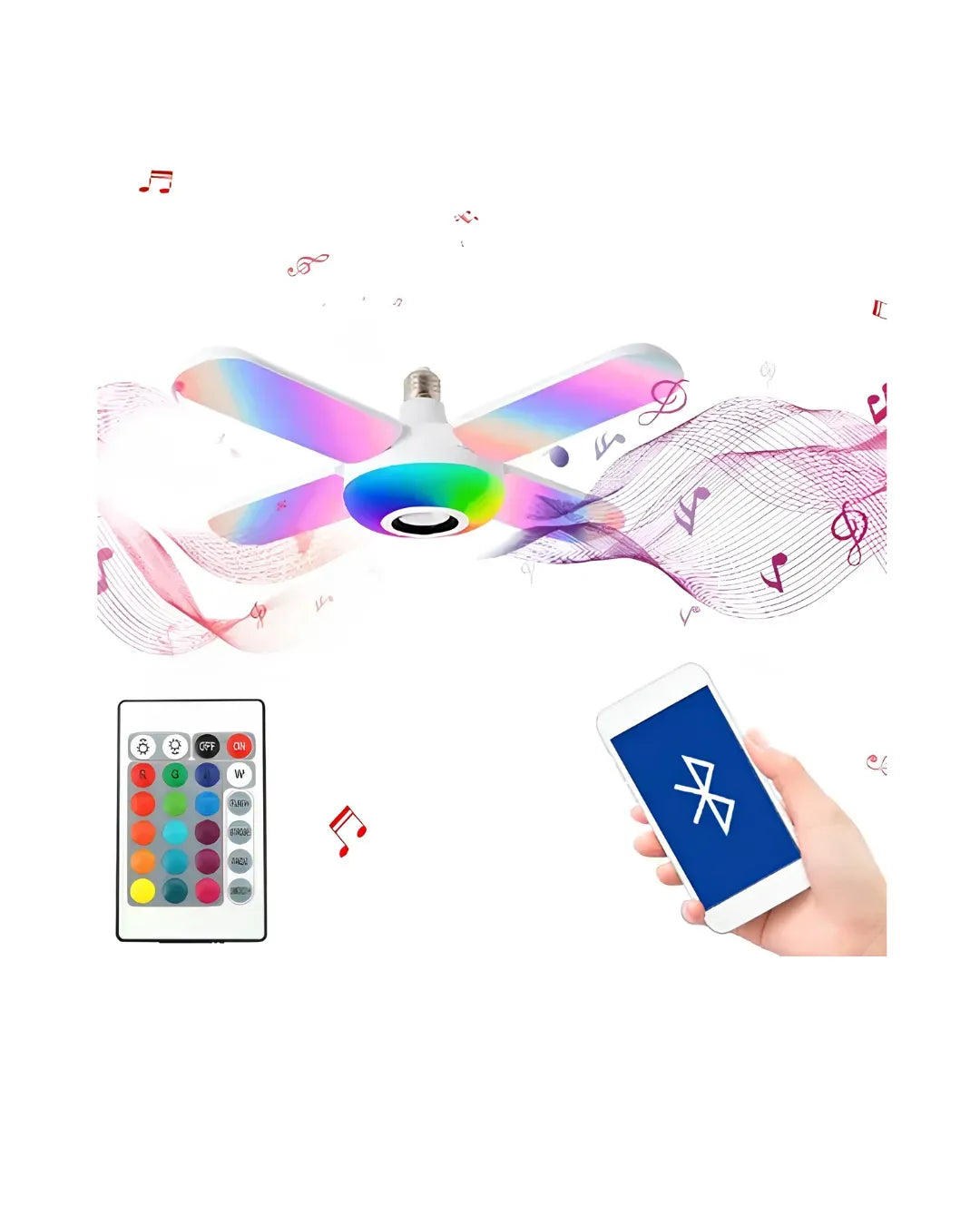 Bombillo parlante Bluetooth con luces de colores y control remoto