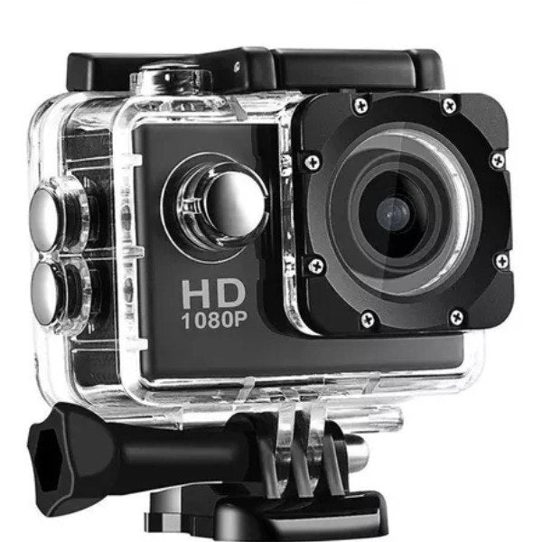 Cámara deportiva HD 1080p con carcasa protectora