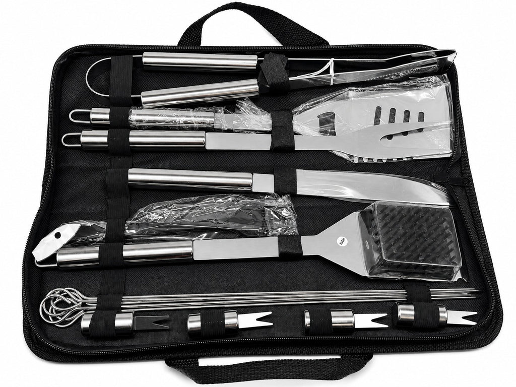 Set de parrilla BBQ de 15 piezas en estuche