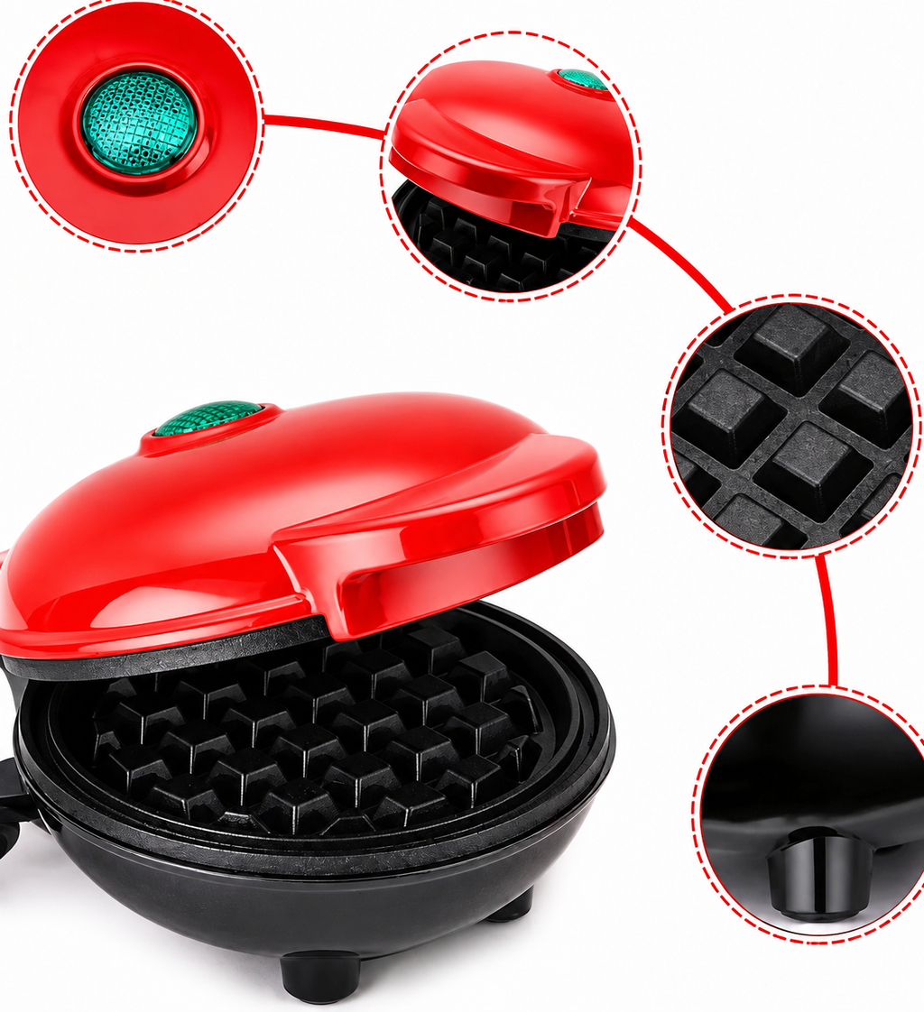 Mini waflera eléctrica roja