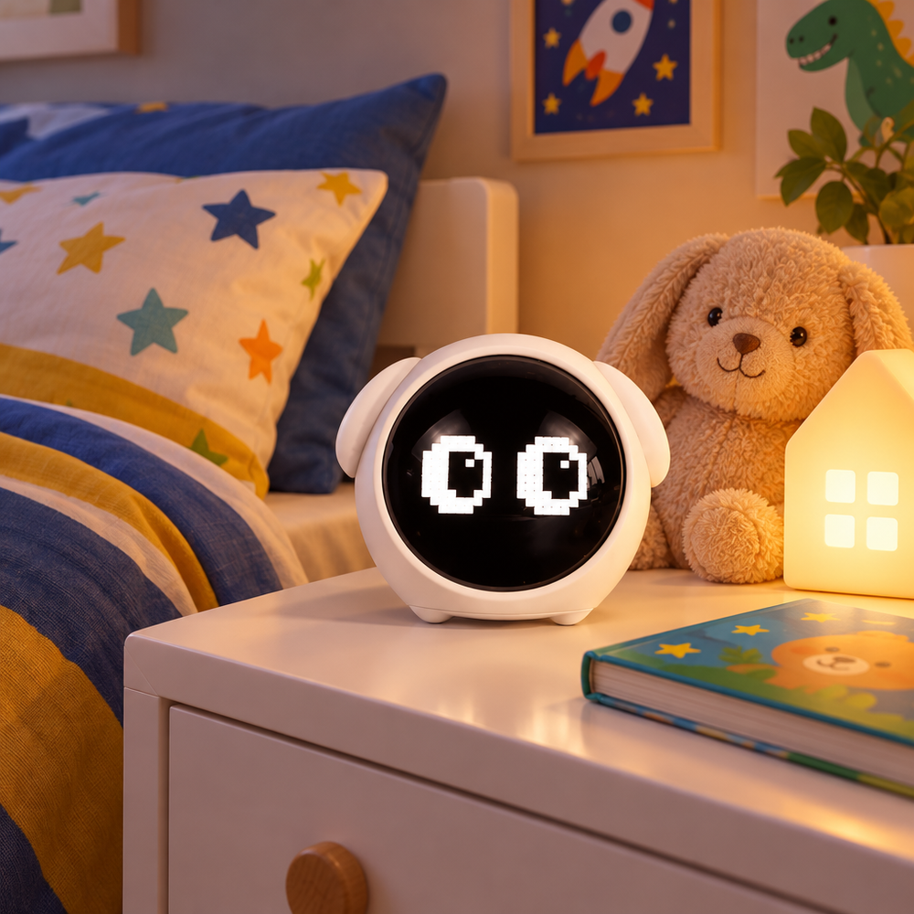 Despertador Emoji con Caritas Animadas y Luz de Noche