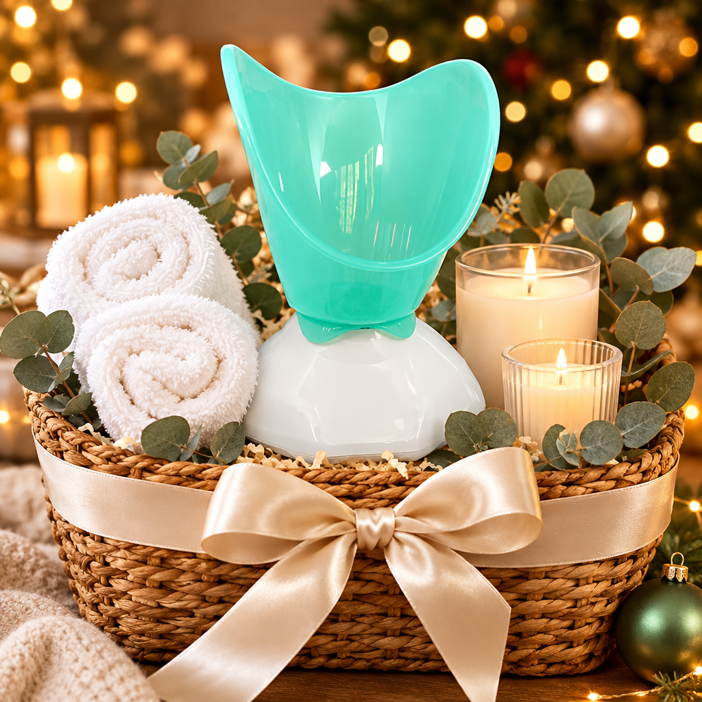Sauna facial en canasta de regalo