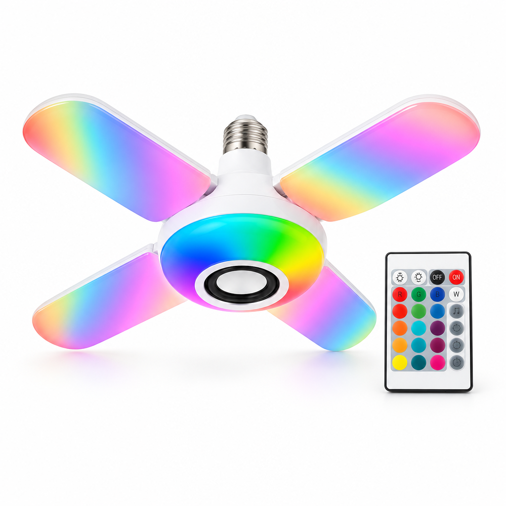 Bombillo parlante RGB encendido con control remoto