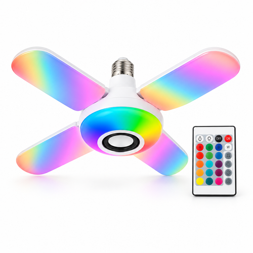Bombillo parlante RGB encendido con control remoto