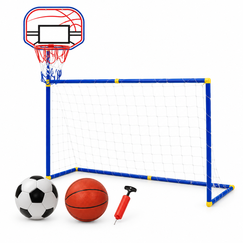 Set Deportivo 2 en 1 para Niños – Arco de Fútbol y Aro de Básquet